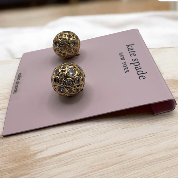 Kate Spade On The Dot Sphere Stud Earrings with Dust Bag NWT - Picture 2 of 3